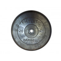 Диск обрезиненный, чёрного цвета, 31 мм, 20 кг Atlet