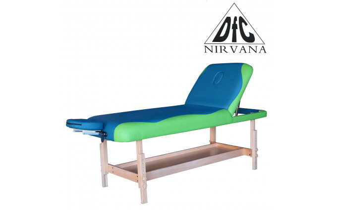 Массажный стационарный стол Dfc Nirvana, Superior2, дерев. ножки, 2 секции, цвет бирюз.с зелен.
